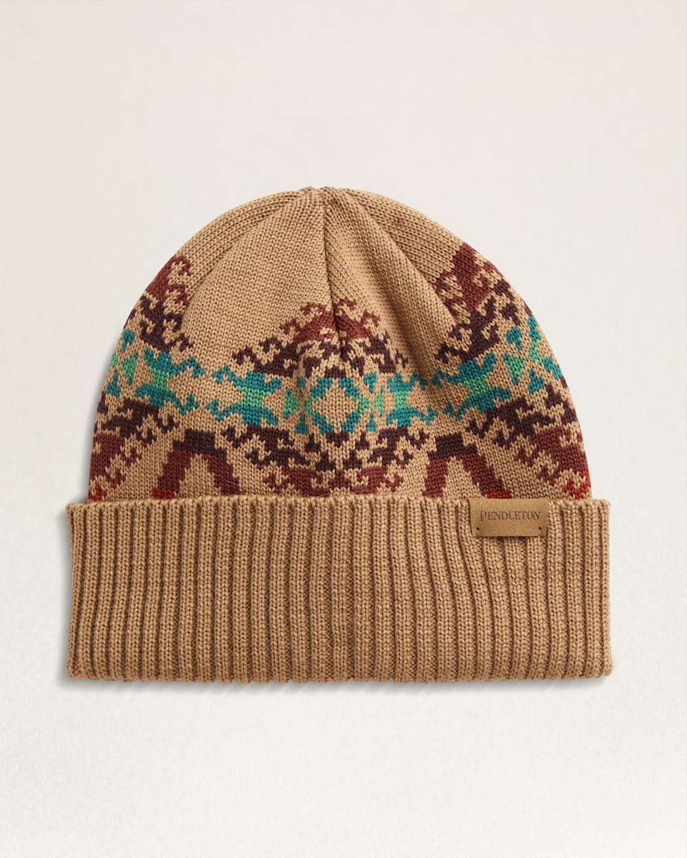 MERINO KNIT CAP IN TAN SAWTOOTH MOUNTAIN image number 1