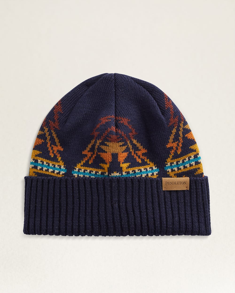 MERINO KNIT CAP IN NAVY TRAPPER PEAK image number 1