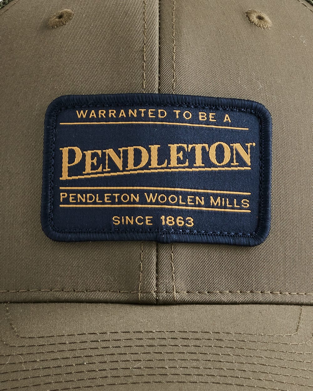 ALTERNATE VIEW OF CLASSIC PATCH TRUCKER HAT IN LODEN image number 2