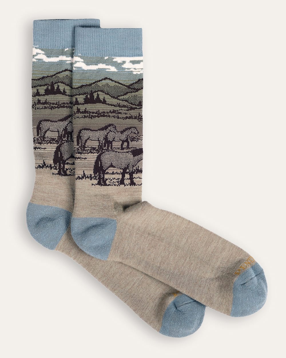 SHADOW MOUNTAIN MERINO CREW SOCKS IN TAN image number 1
