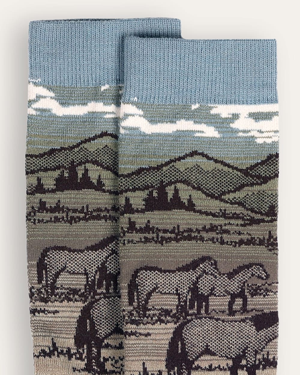 ALTERNATE VIEW OF SHADOW MOUNTAIN MERINO CREW SOCKS IN TAN image number 2