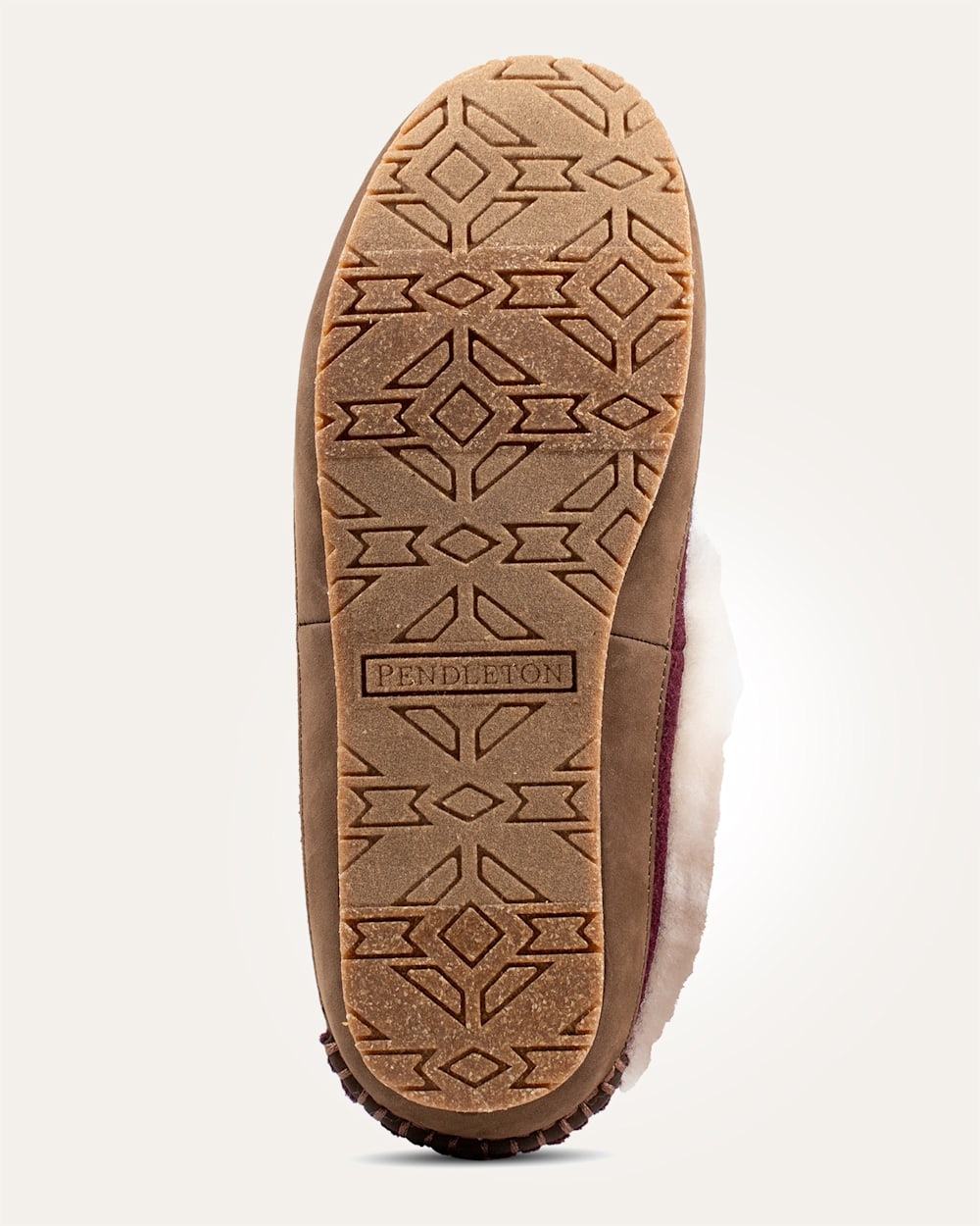ALTERNATE VIEW OF WOMEN'S WOOL MOC SLIPPERS IN BURGUNDY image number 3