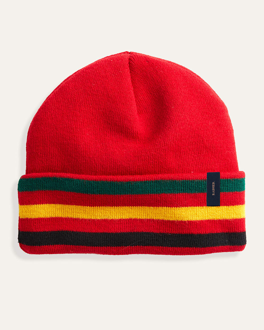 NATIONAL PARK STRIPE BEANIE in RAINIER RED image number 1