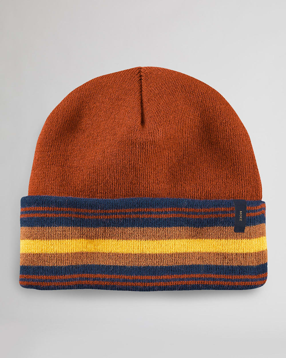 NATIONAL PARK STRIPE BEANIE IN ZION DARK RED image number 1