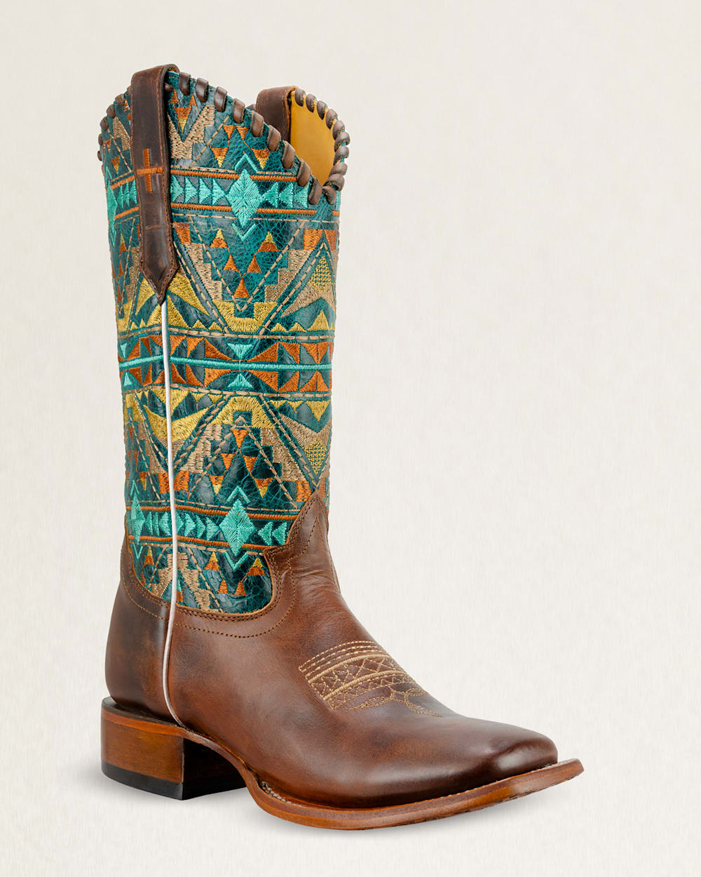 MEN'S JACKSON WESTERN BOOTS IN BROWN/TURQUOISE image number 1