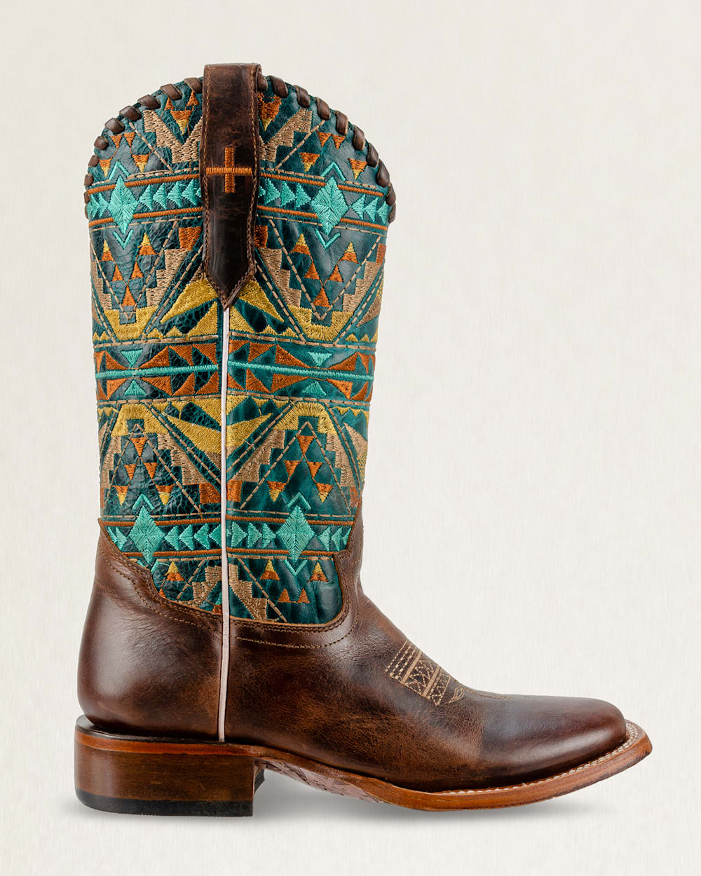 ALTERNATE VIEW OF MEN'S JACKSON WESTERN BOOTS IN BROWN/TURQUOISE image number 5