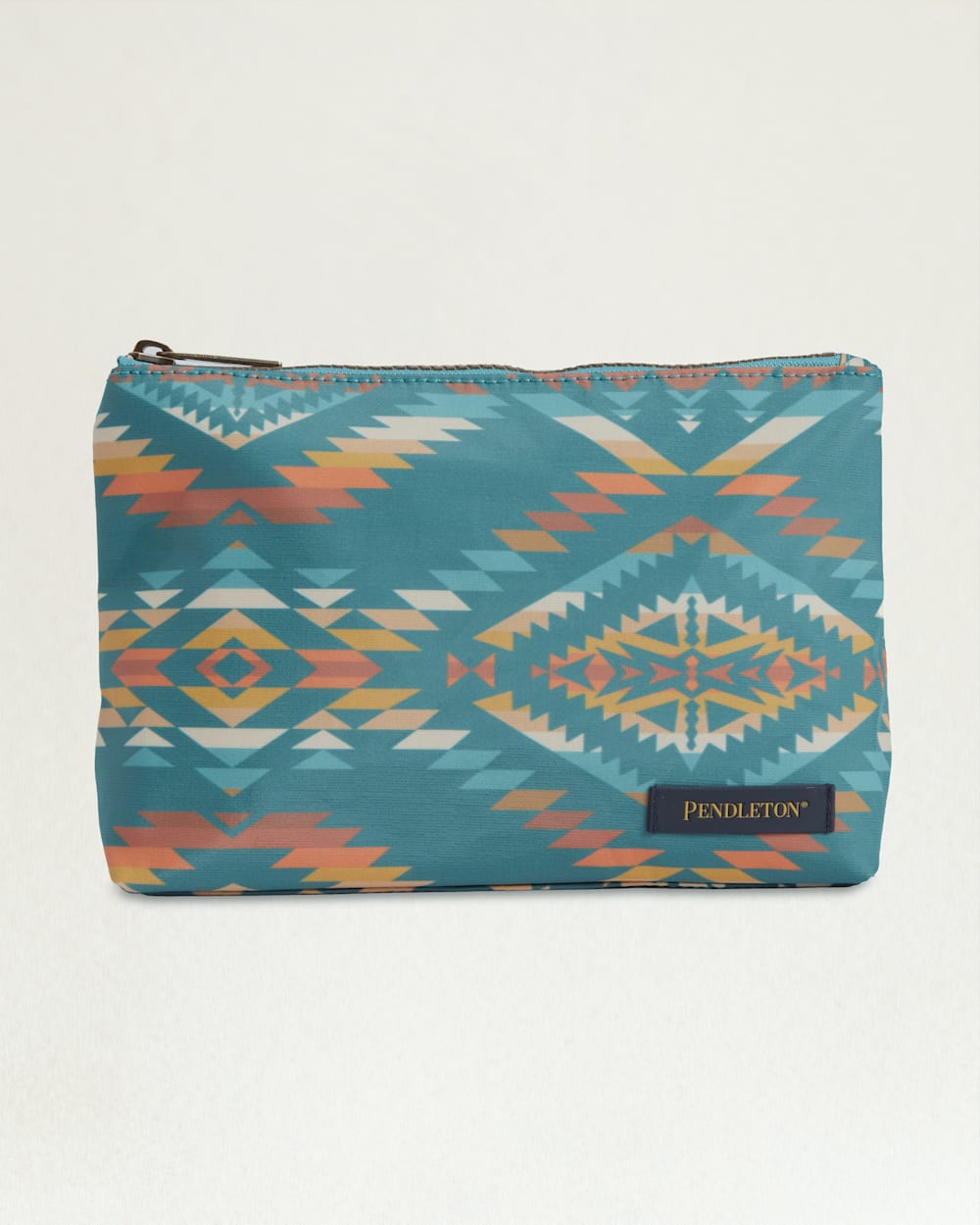 SUMMERLAND BRIGHT CANOPY CANVAS ZIP POUCH IN TURQUOISE image number 1