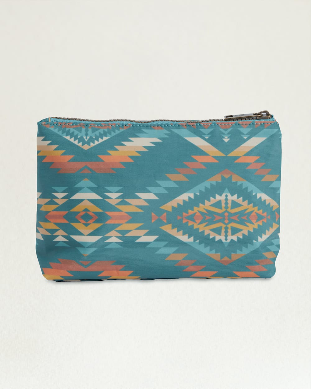 ALTERNATE VIEW OF SUMMERLAND BRIGHT CANOPY CANVAS ZIP POUCH IN TURQUOISE image number 2