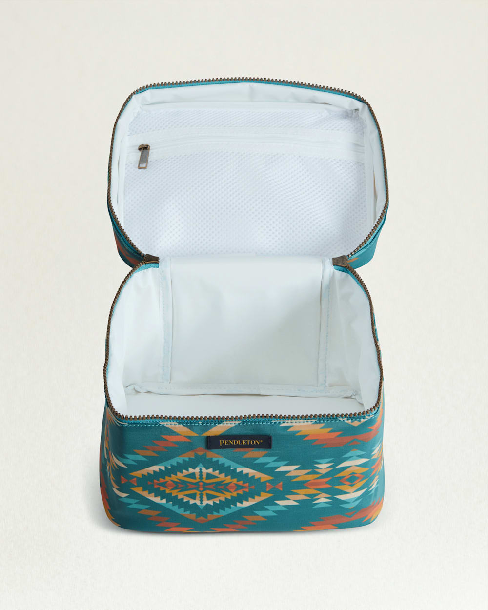 ALTERNATE VIEW OF SUMMERLAND BRIGHT CANOPY CANVAS SOFT COOLER IN TURQUOISE image number 3