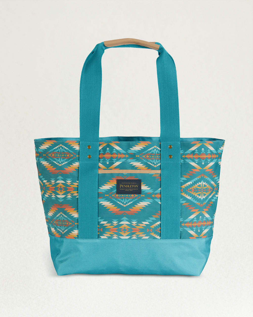 SUMMERLAND BRIGHT CANOPY CANVAS TOTE IN TURQUOISE image number 1