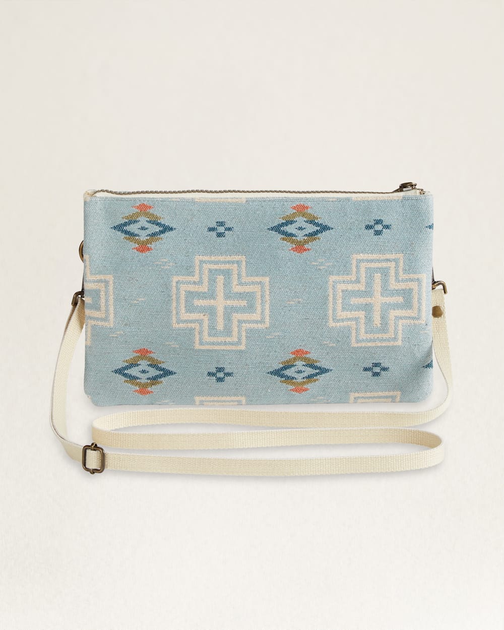 ALTERNATE VIEW OF SAN MARINO COTTON LARGE THREE POCKET KEEPER IN LIGHT BLUE image number 2