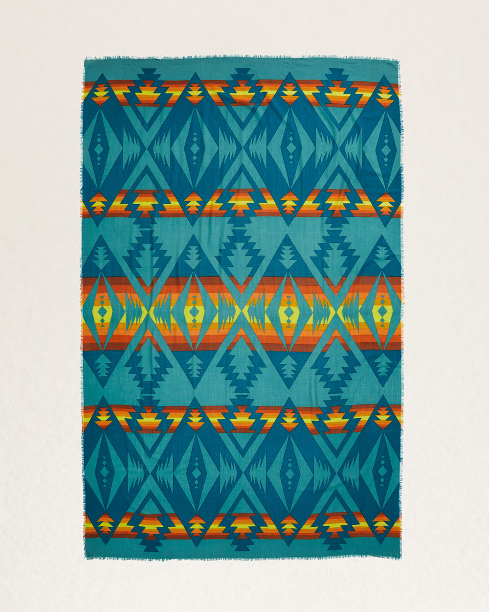 ALTERNATE VIEW OF PASCO BRIGHT FEATHERWEIGHT WOOL SCARF IN TURQUOISE image number 2