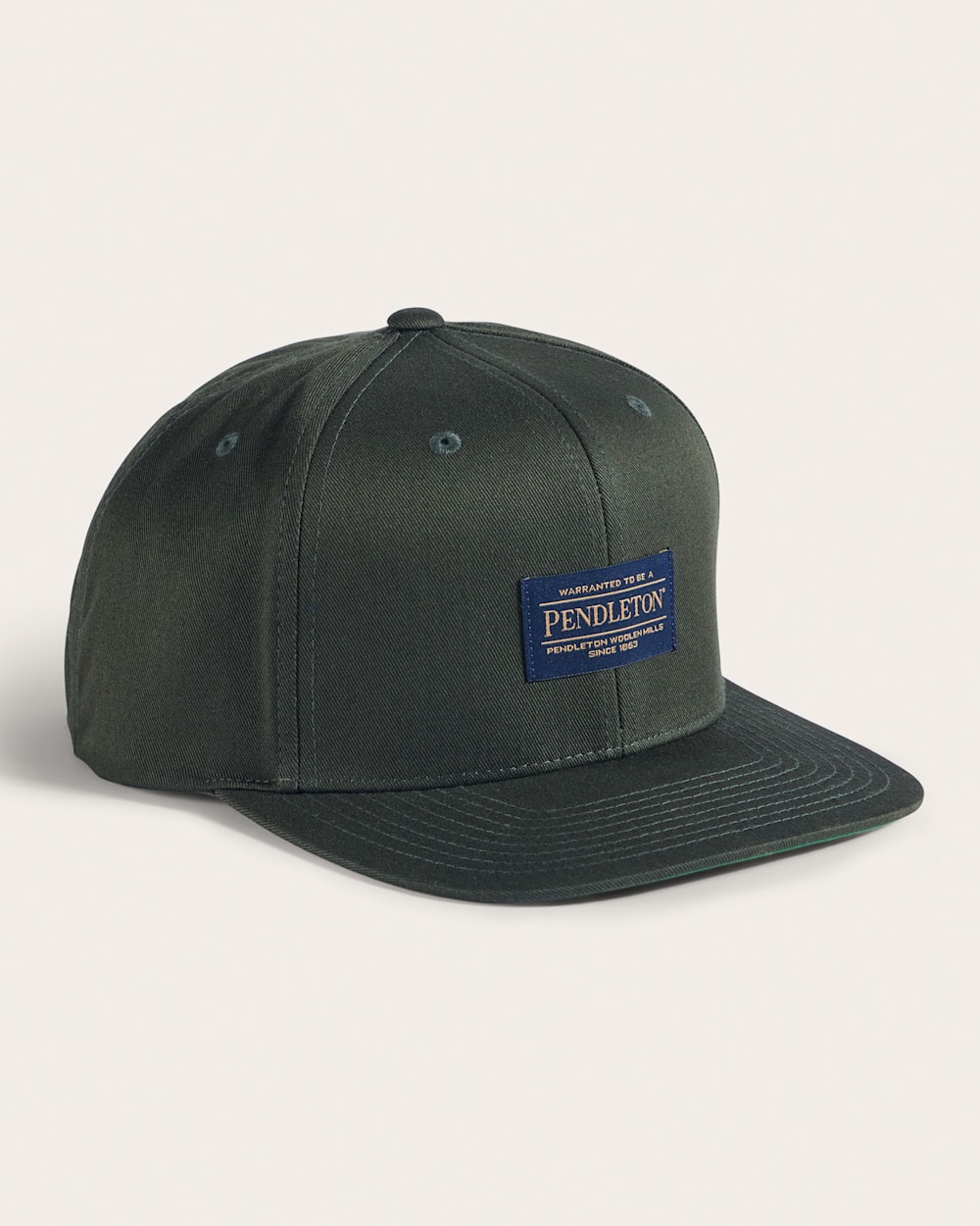 LOGO FLAT BRIM HAT IN FOREST GREEN image number 1