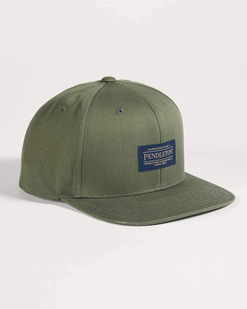 LOGO FLAT BRIM HAT IN ARMY GREEN image number 1