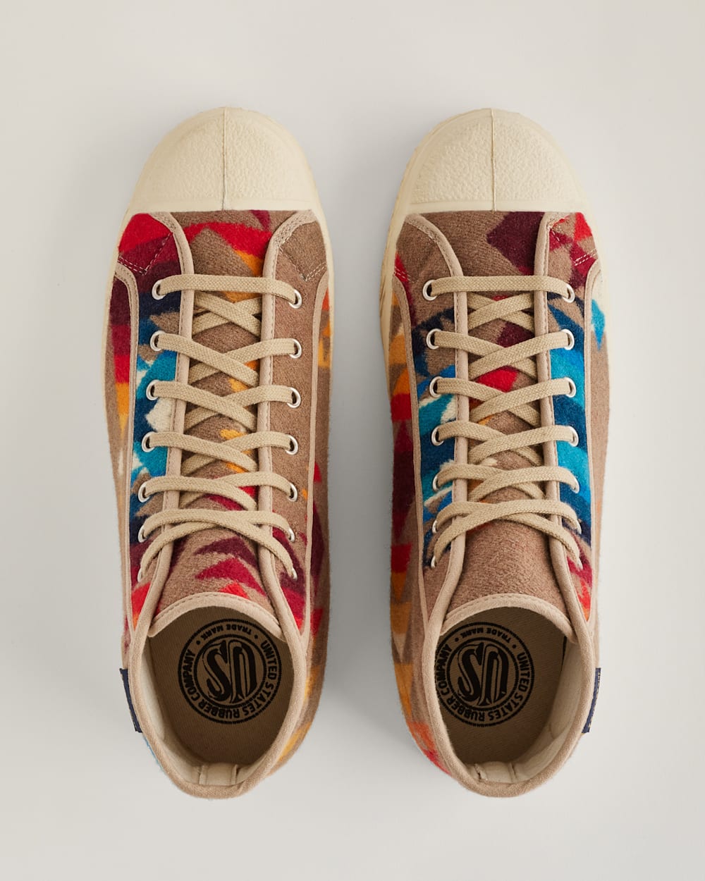 ALTERNATE VIEW OF US RUBBER CO X PENDLETON PILOT ROCK HIGH TOPS IN TAN image number 4