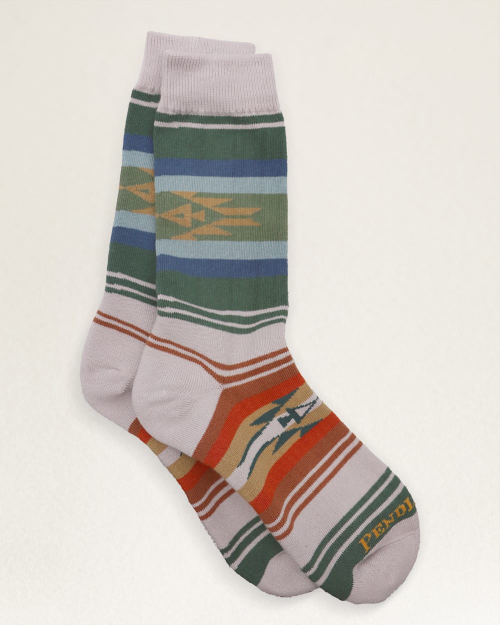 BEACH STRIPE CREW SOCKS IN IVORY MULTI image number 1