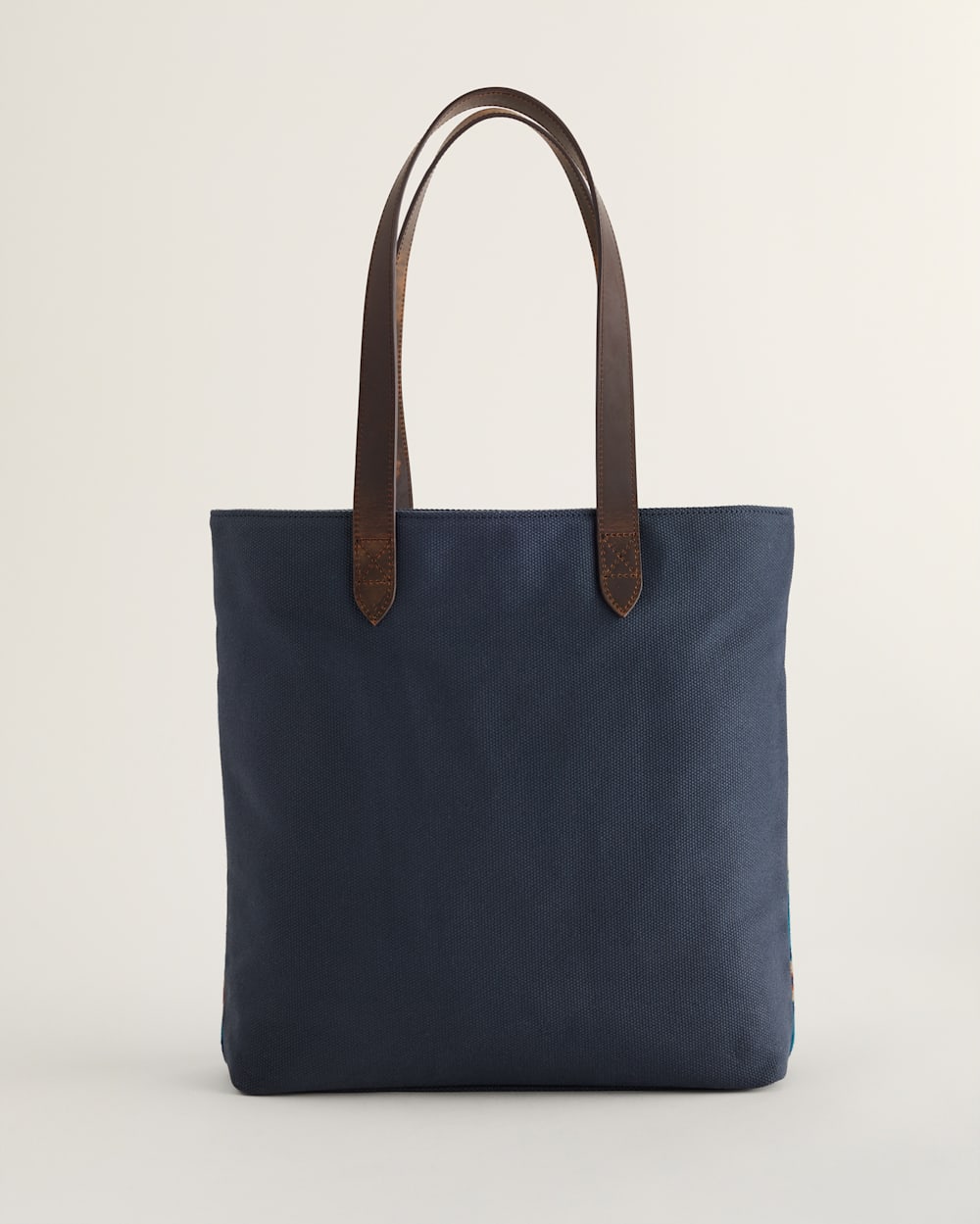 ALTERNATE VIEW OF DIAMOND DESERT WOOL/LEATHER MARKET TOTE IN BLUE MULTI image number 3
