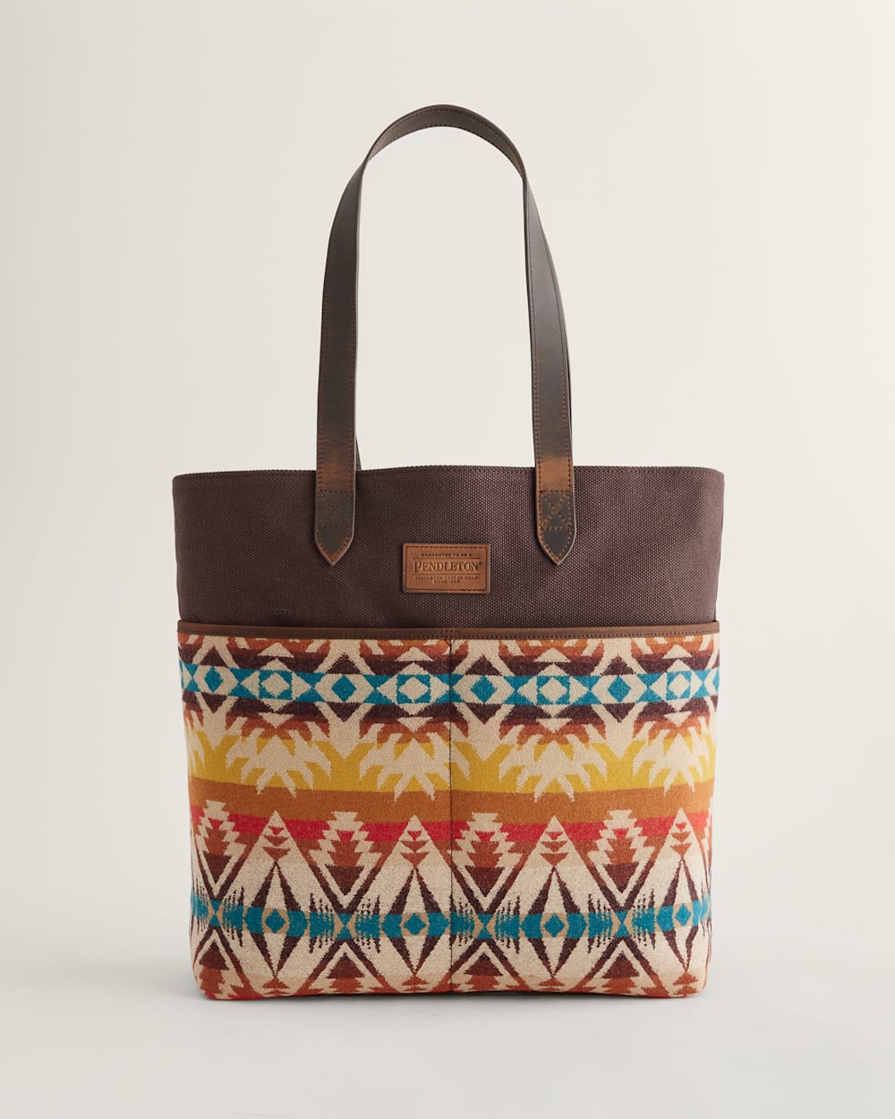 PASCO WOOL/LEATHER MARKET TOTE IN SUNSET MULTI image number 1