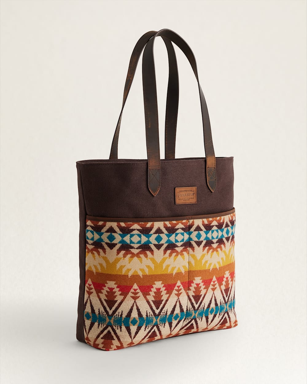 ALTERNATE VIEW OF PASCO WOOL/LEATHER MARKET TOTE IN SUNSET MULTI image number 2