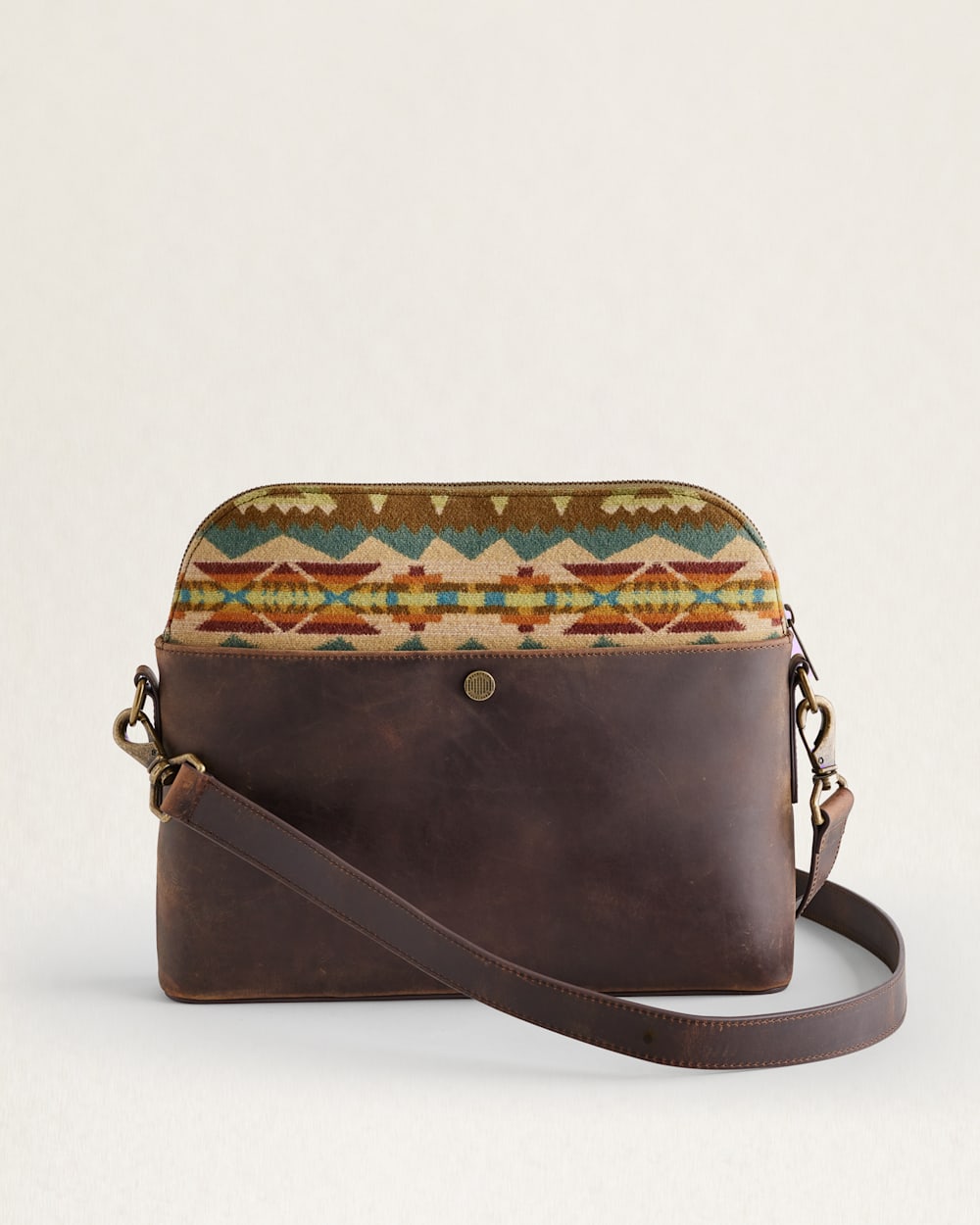 ALTERNATE VIEW OF SOLSTICE CANYON WOOL/LEATHER CROSSBODY IN BROWN MULTI image number 2