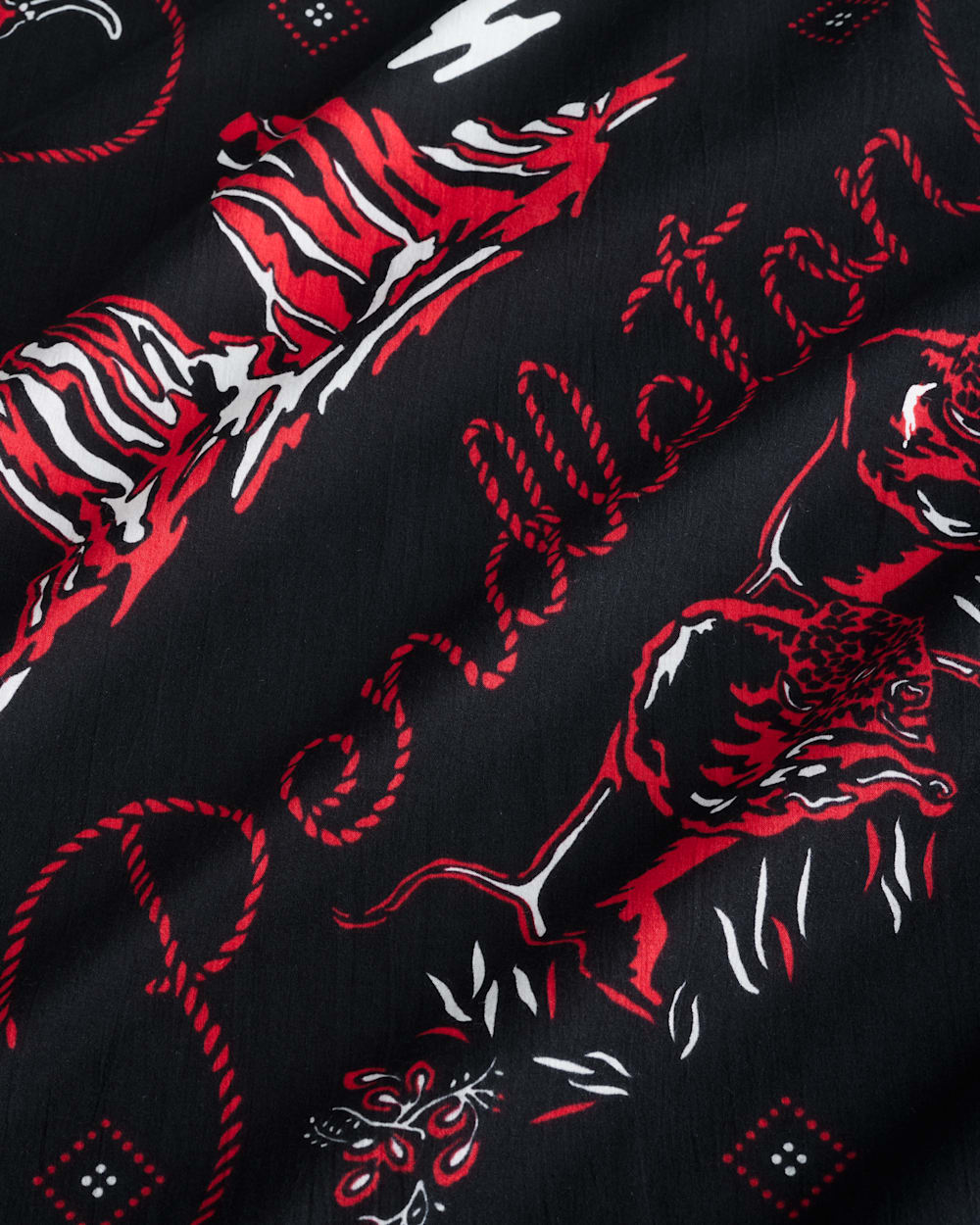 ALTERNATE VIEW OF COWBOY SCENE BANDANA IN BLACK image number 4