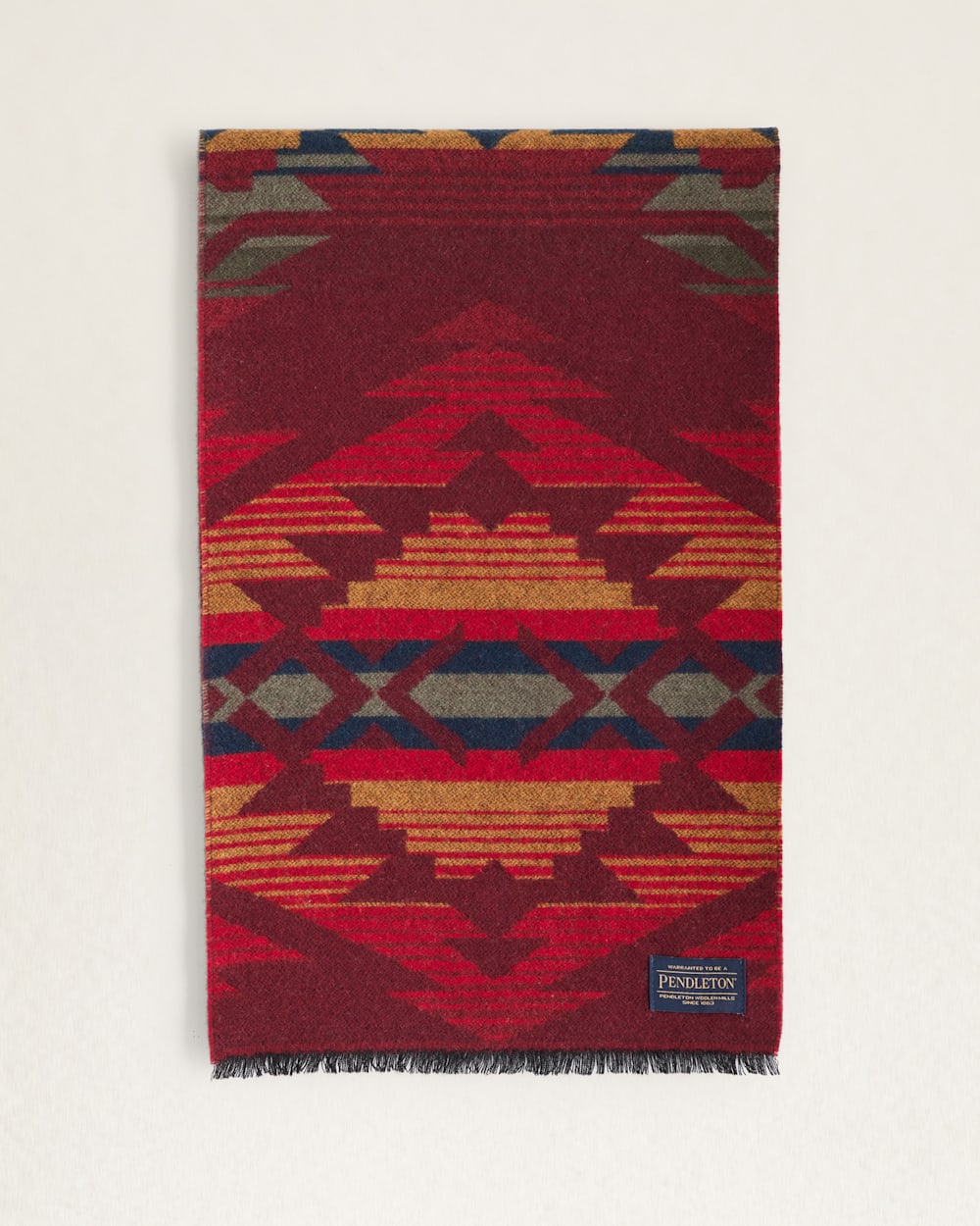 ALTERNATE VIEW OF STILLWATER WOOL SCARF IN MAROON MULTI image number 4
