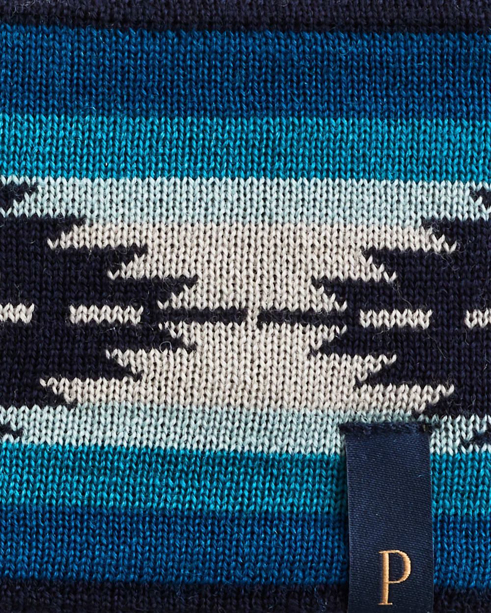 ALTERNATE VIEW OF SATILLO SUNSET FLEECE-LINED MERINO HEADBAND IN BLUE OMBRE image number 2