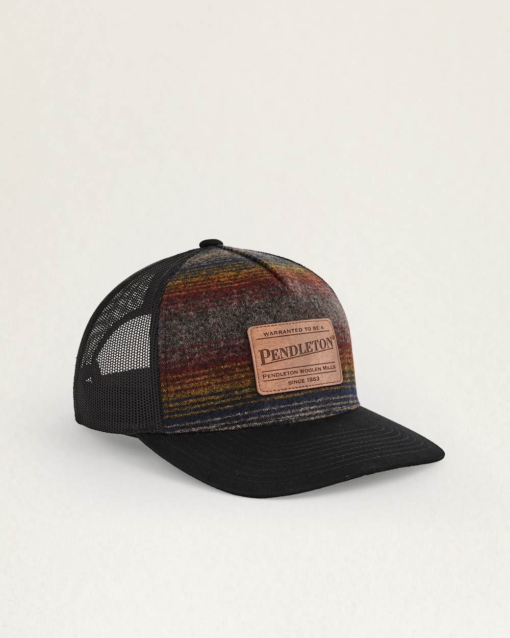 Upgrade your hats with the Ombre Stripe Wool Trucker Hat Pendleton