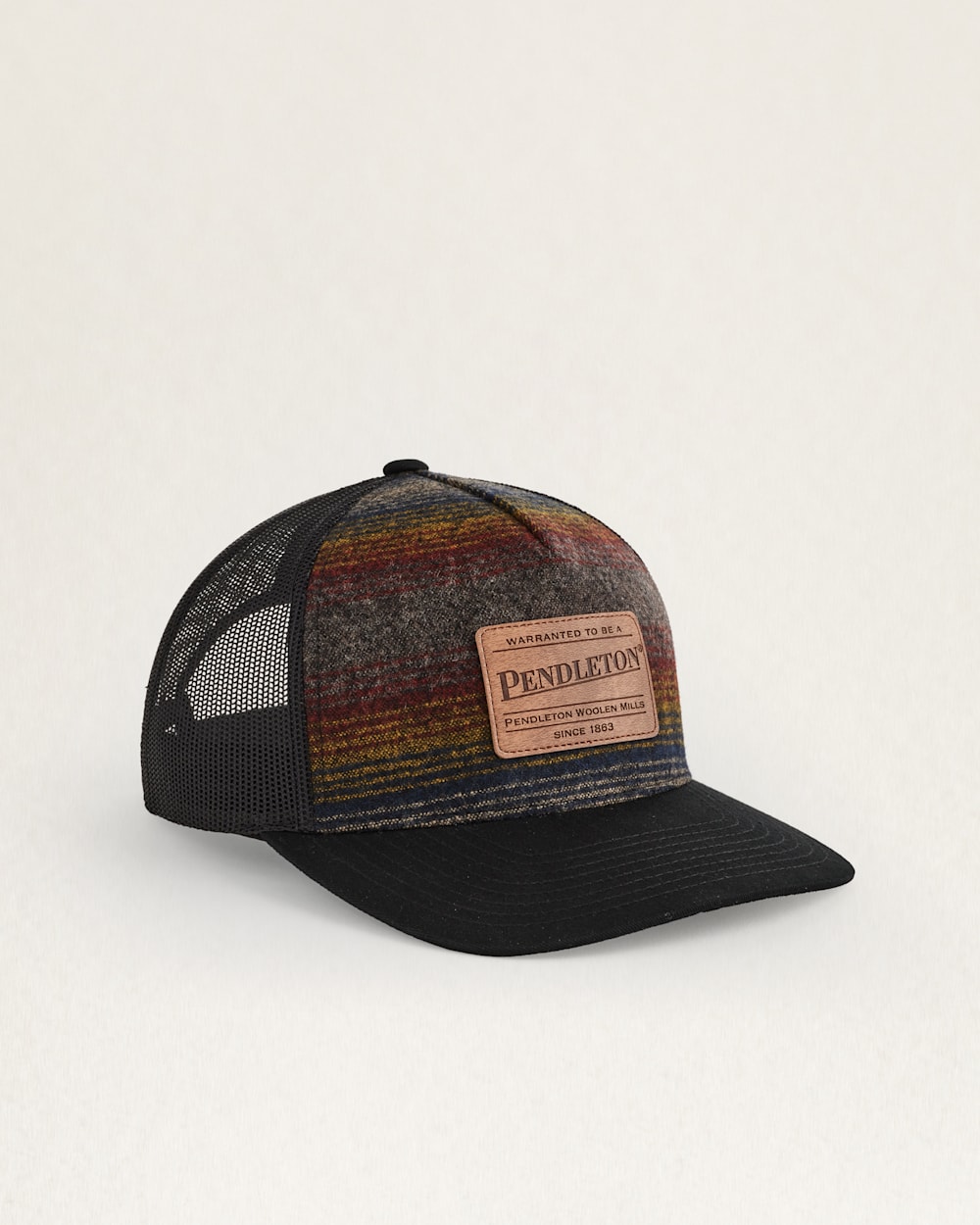 OMBRE STRIPE WOOL TRUCKER HAT IN BROWN MULTI image number 1