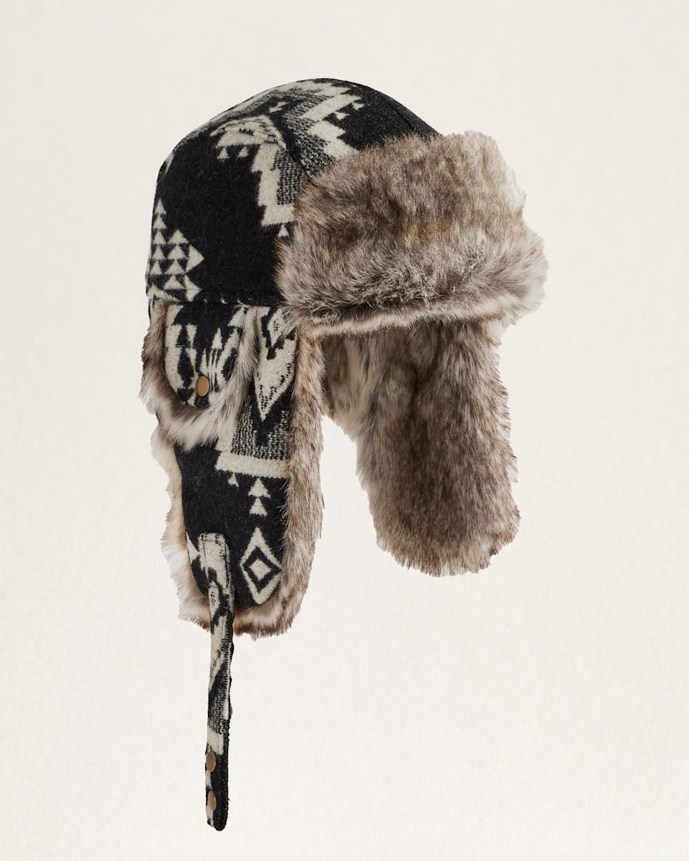 ROCK POINT WOOL TRAPPER HAT IN BLACK image number 1