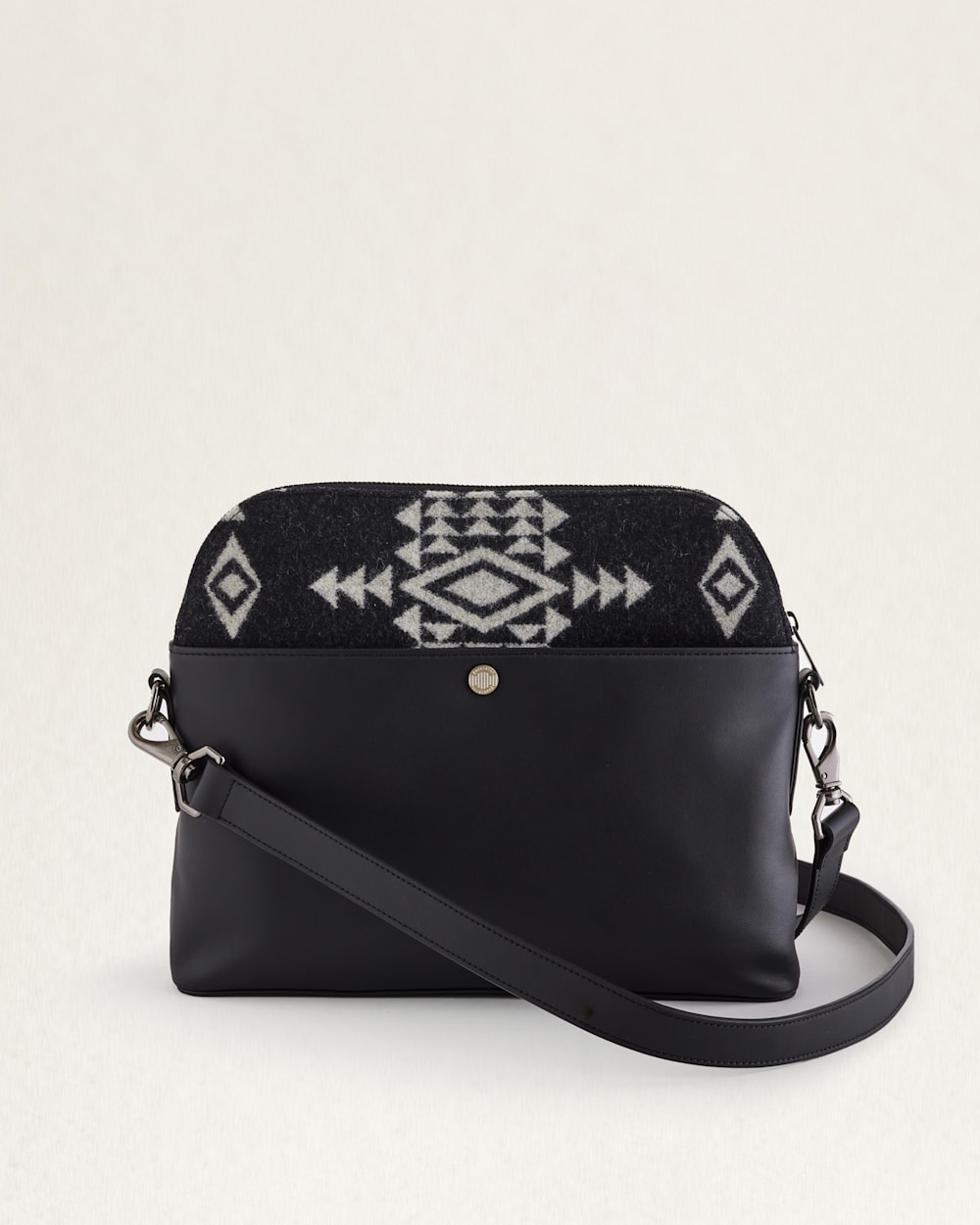 ALTERNATE VIEW OF ROCK POINT WOOL/LEATHER CROSSBODY IN BLACK image number 3