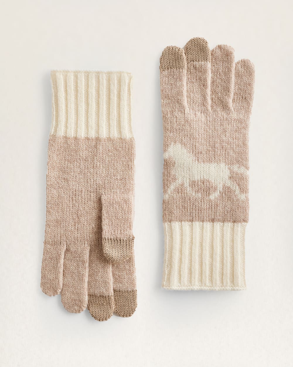 HORSE LAMBSWOOL TEXTING GLOVES IN SANDSHELL image number 1