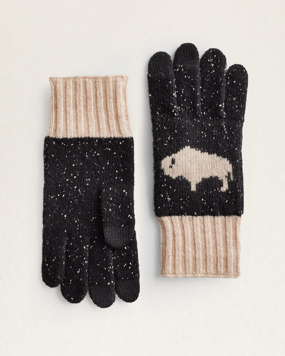 BUFFALO LAMBSWOOL TEXTING GLOVES IN BLACK image number 1