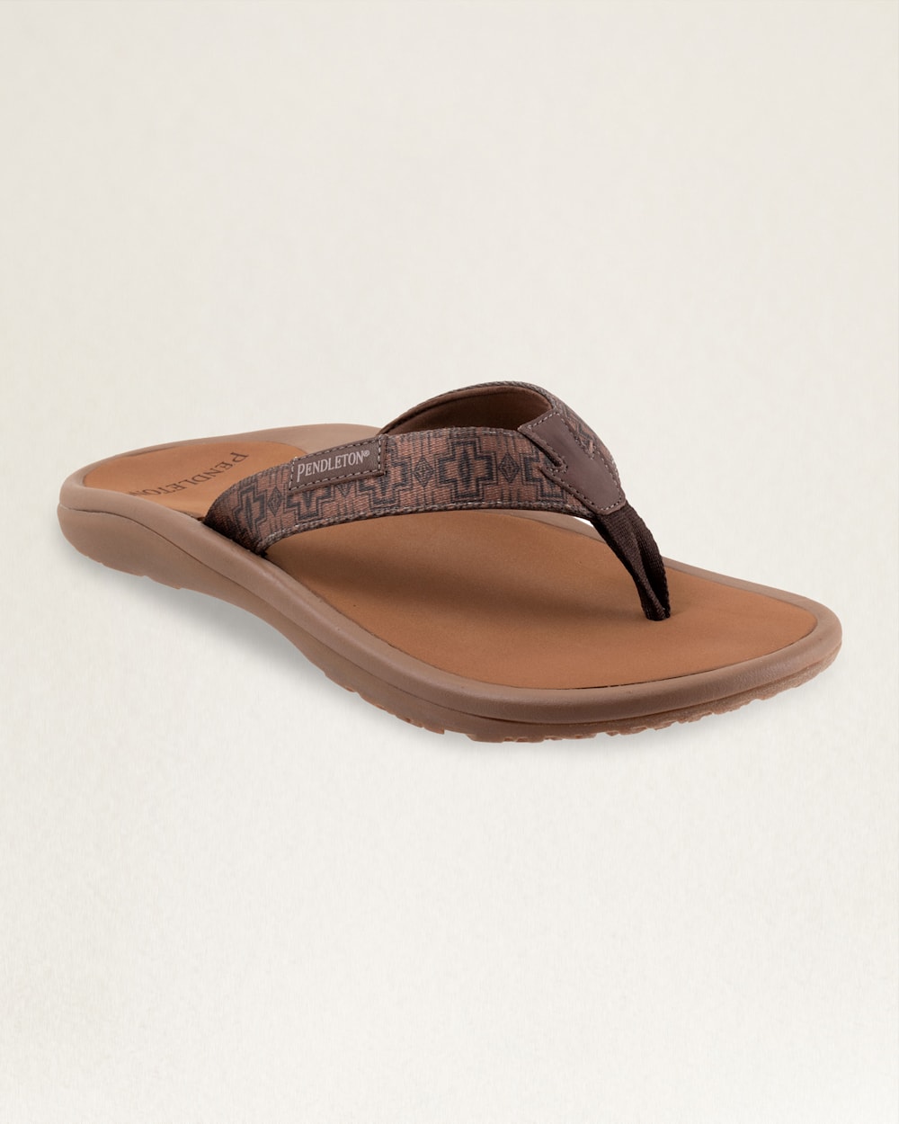 ALTERNATE VIEW OF MENS HARDING FLIP FLOPS IN BROWN image number 6