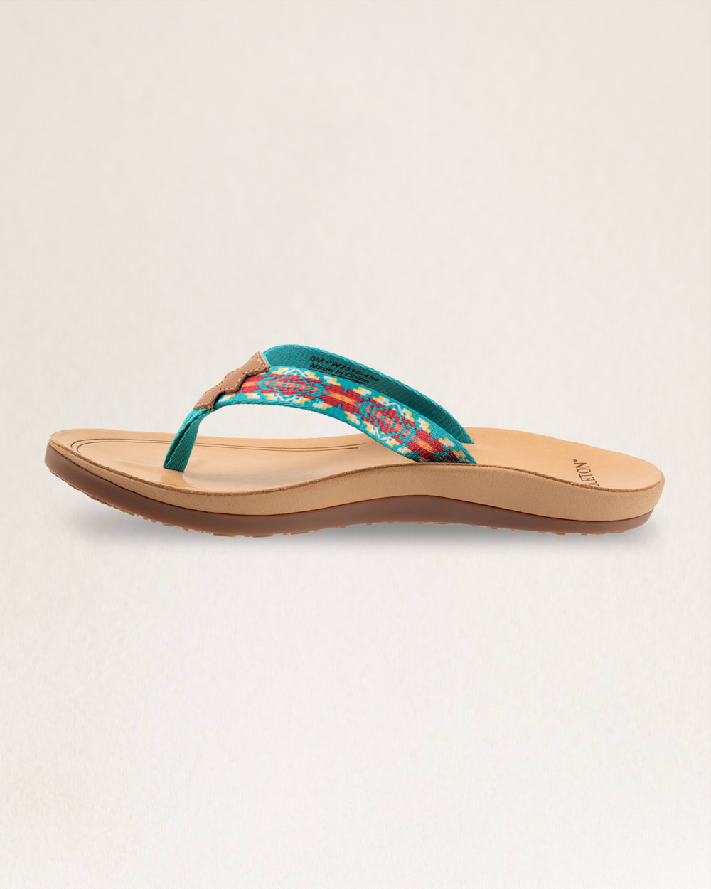 ALTERNATE VIEW OF WOMENS CARICO LAKE FLIP FLOPS IN TURQUOISE image number 4