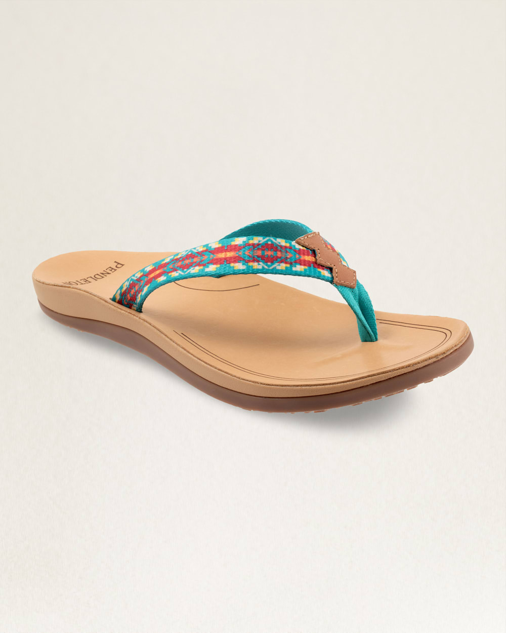 ALTERNATE VIEW OF WOMENS CARICO LAKE FLIP FLOPS IN TURQUOISE image number 5
