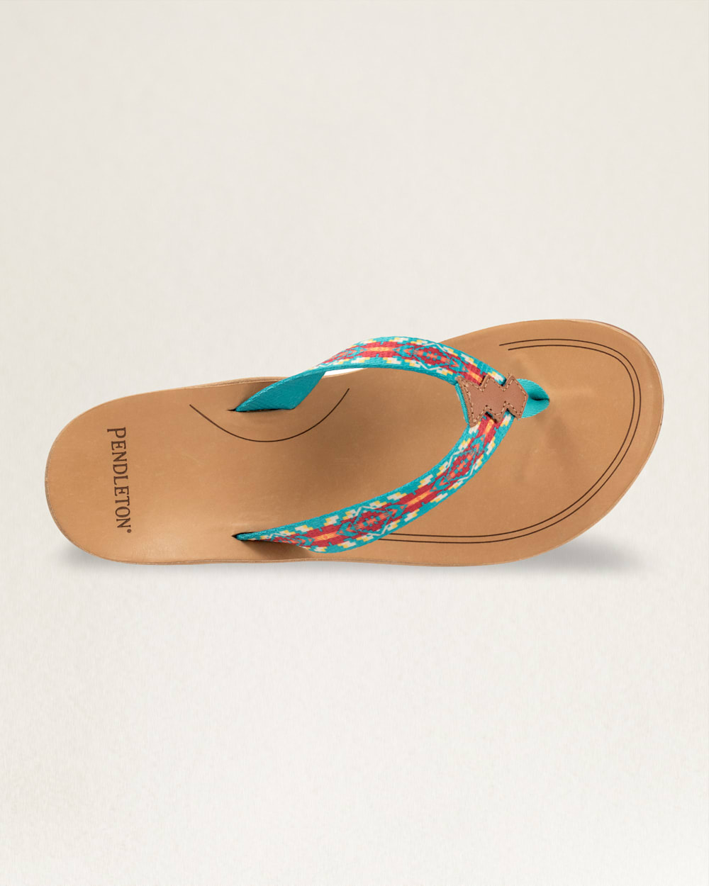 ALTERNATE VIEW OF WOMENS CARICO LAKE FLIP FLOPS IN TURQUOISE image number 8