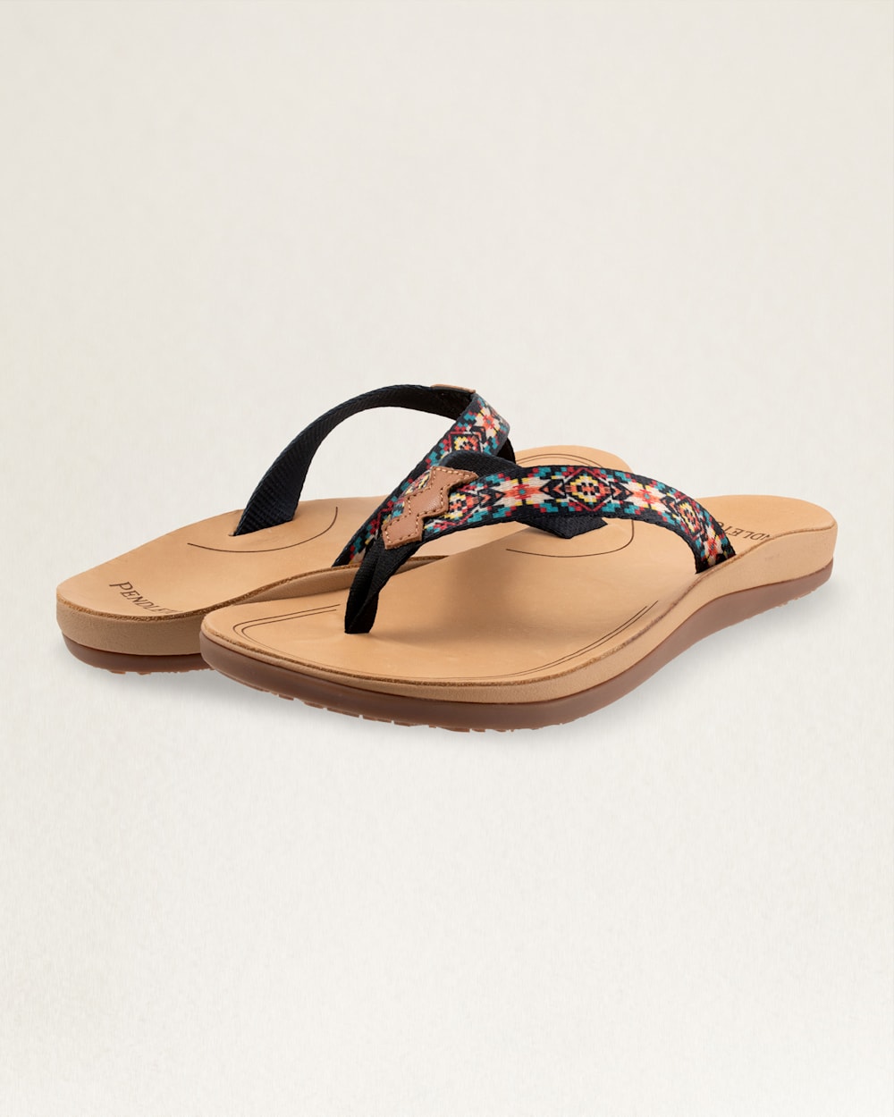 ALTERNATE VIEW OF WOMENS CARICO LAKE FLIP FLOPS IN BLACK image number 7