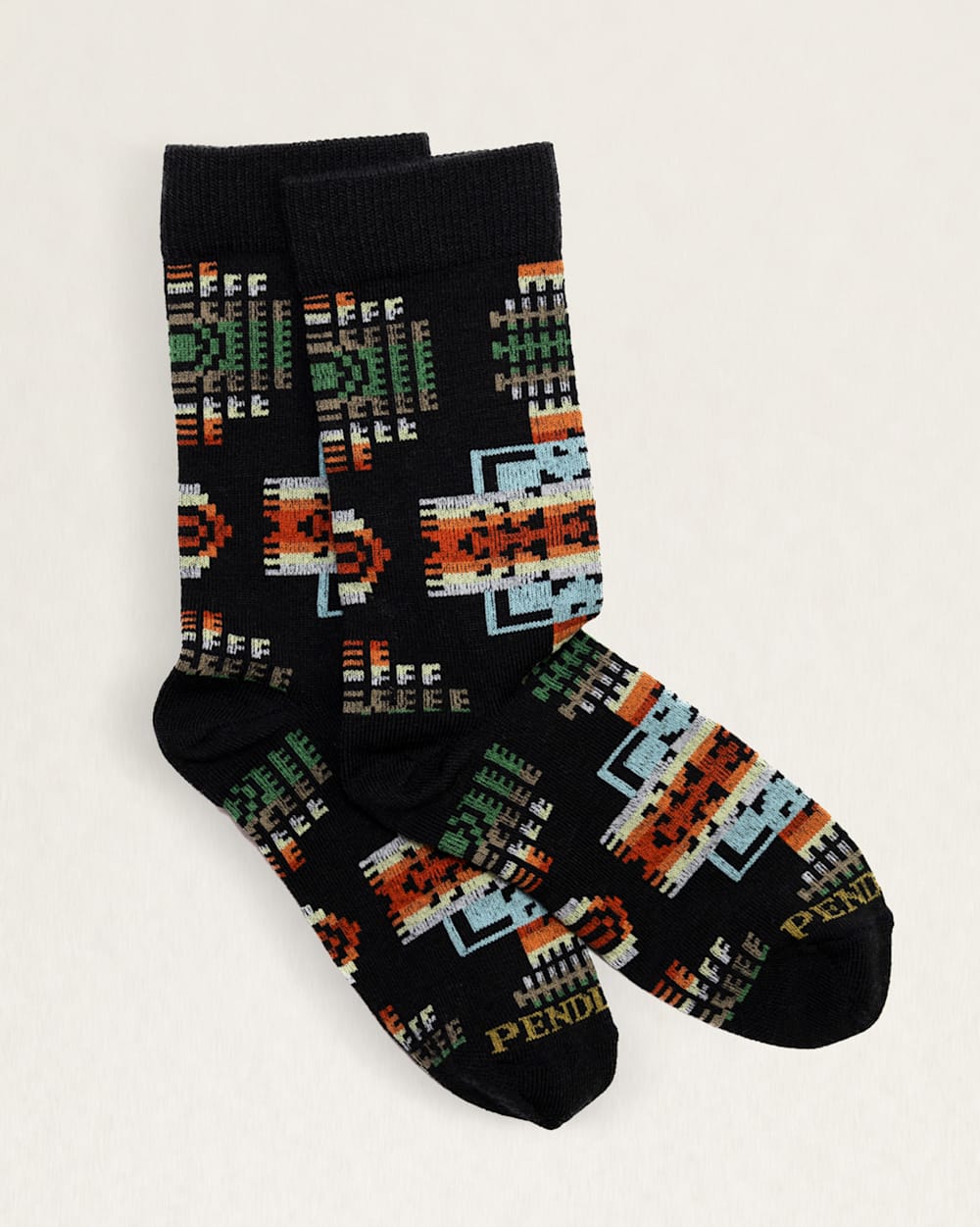 KIDS CHIEF JOSEPH CREW SOCKS IN BLACK MULTI image number 1