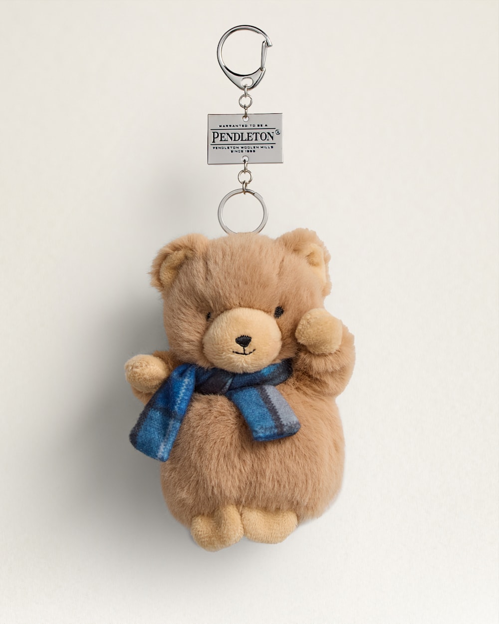 BEAR KEYCHAIN IN BLUE SURF PLAID image number 1