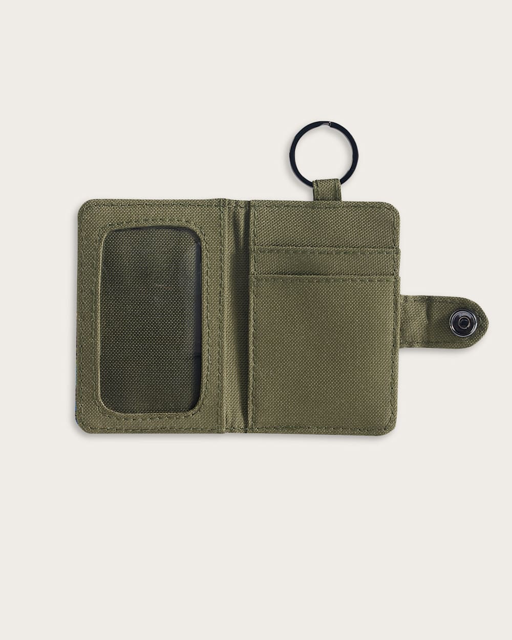 ALTERNATE VIEW OF MYSTIC LAKE EXPLORER KEY RING WALLET IN OLIVE MULTI image number 3