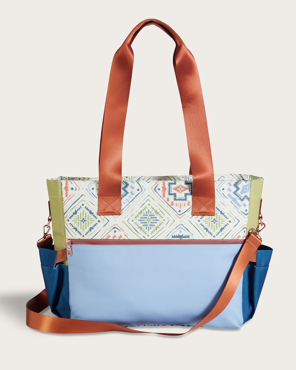 ALTERNATE VIEW OF HARDING BEACH CANOPY CANVAS SUPER TOTE IN BLUE MULTI image number 2