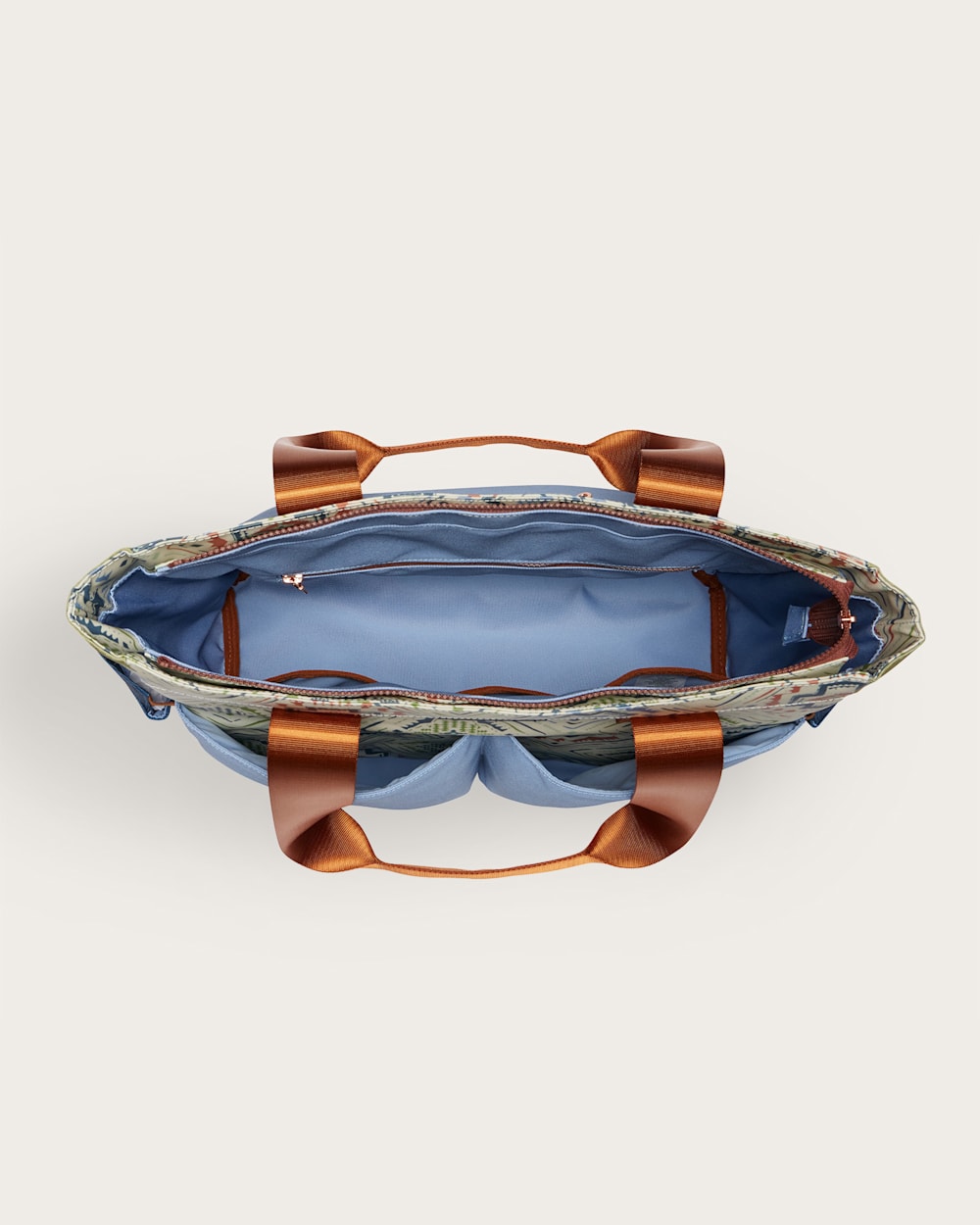 ALTERNATE VIEW OF HARDING BEACH CANOPY CANVAS SUPER TOTE IN BLUE MULTI image number 3