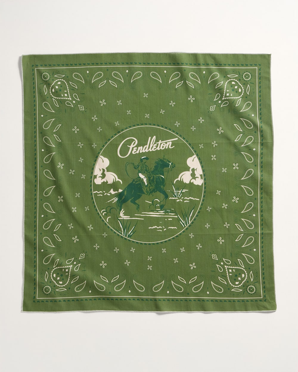 ALTERNATE VIEW OF COWBOY 3-PACK BANDANA IN RED/BLUE/GREEN image number 4