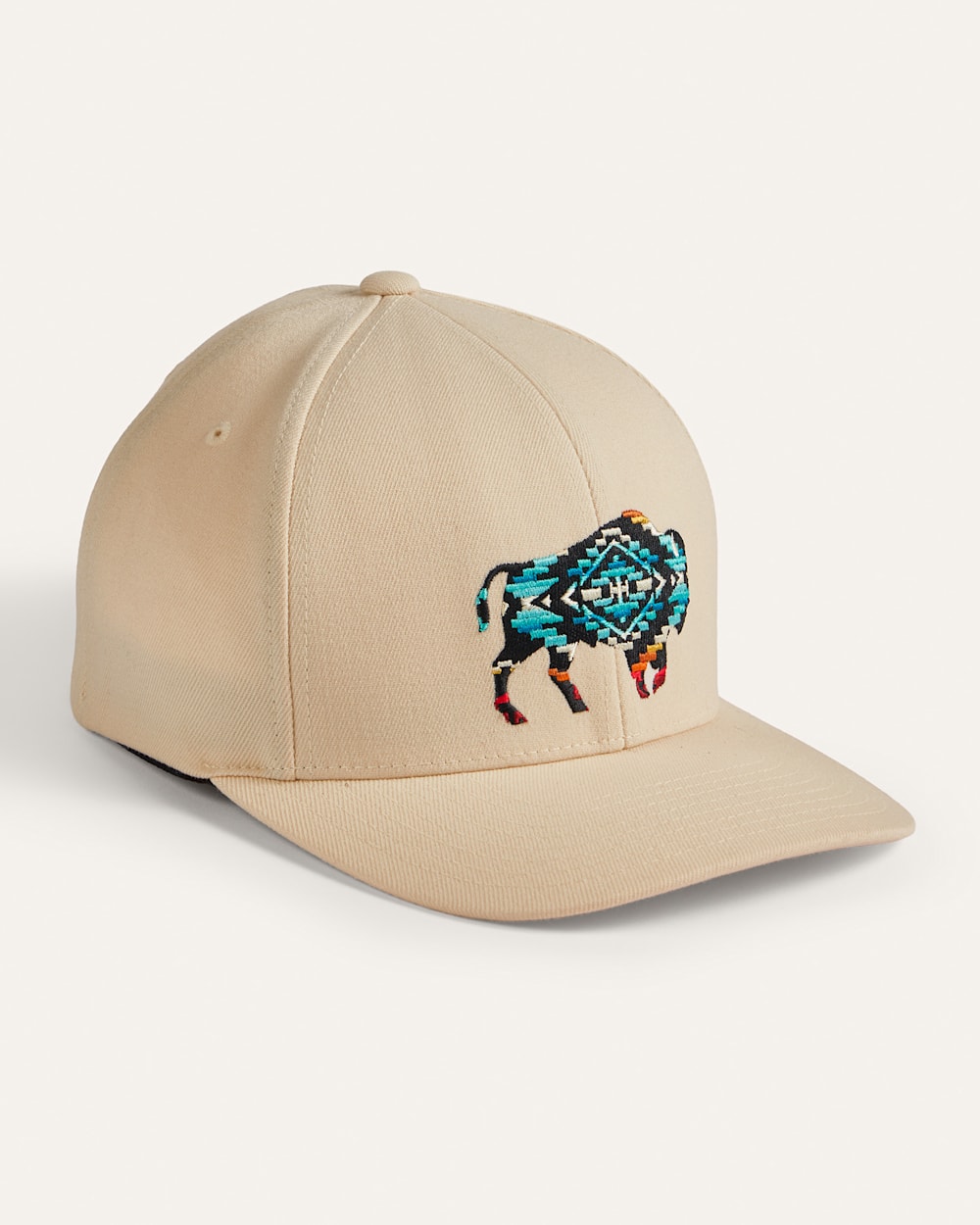 BISON EMBROIDERED HAT IN CREAM image number 1