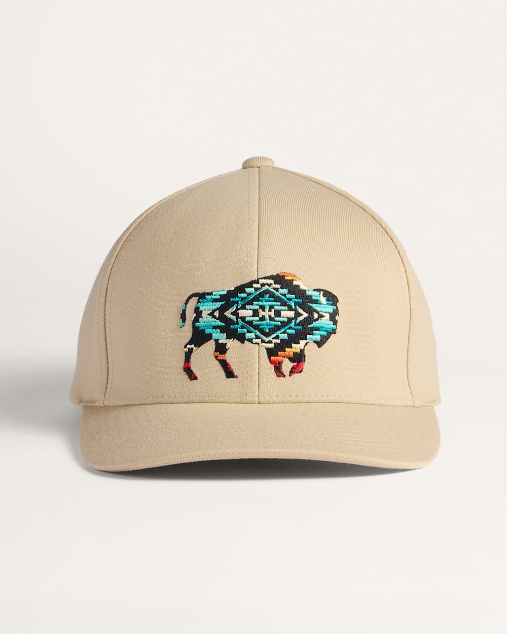 ALTERNATE VIEW OF BISON EMBROIDERED HAT IN CREAM image number 3