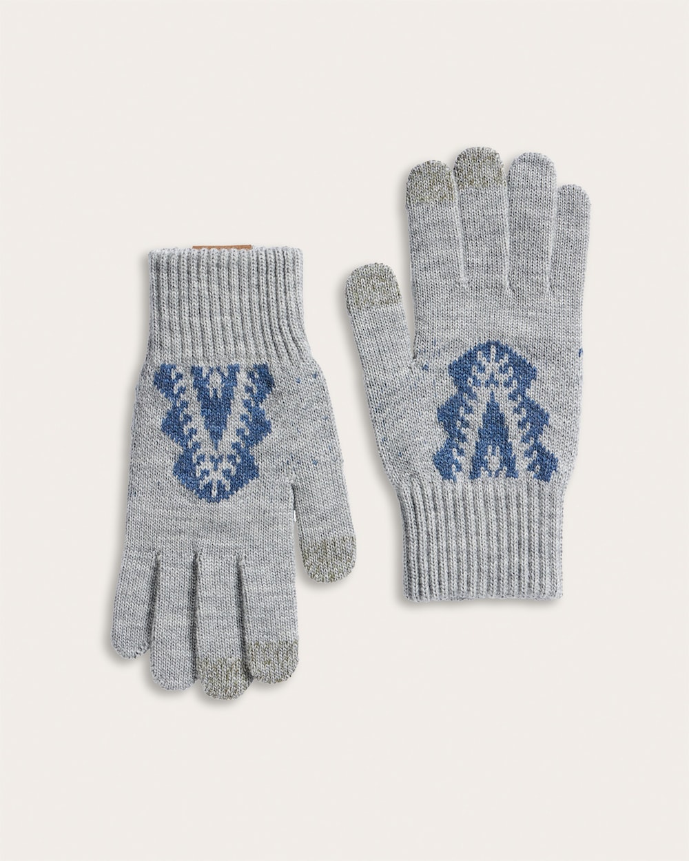 AUTUMN BIRCH MERINO KNIT TEXTING GLOVES IN GREY image number 1