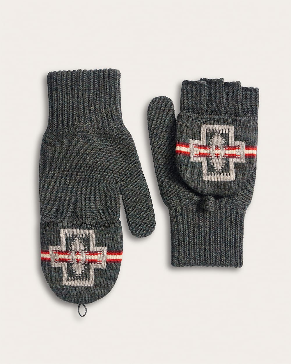 HARDING MERINO KNIT CONVERTIBLE MITTENS IN OLIVE image number 1
