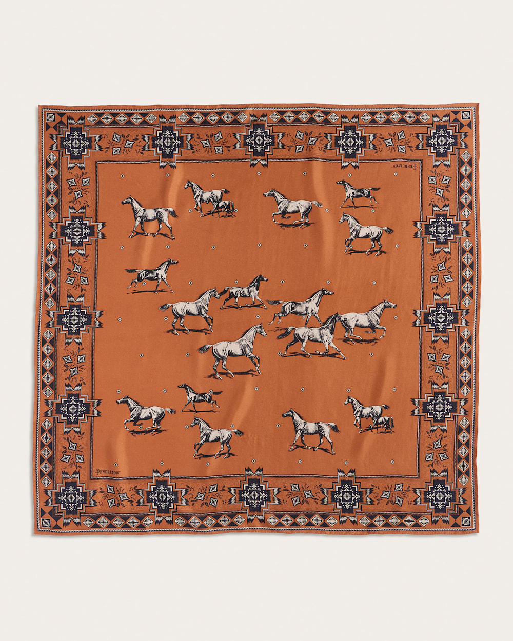 HERD OF HORSES SILK SCARF IN CLAY image number 1