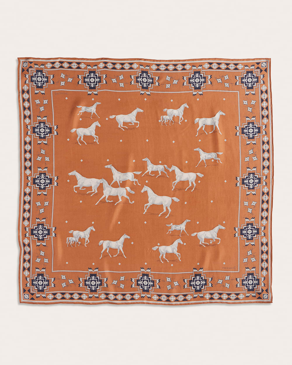 ALTERNATE VIEW OF HERD OF HORSES SILK SCARF IN CLAY image number 2